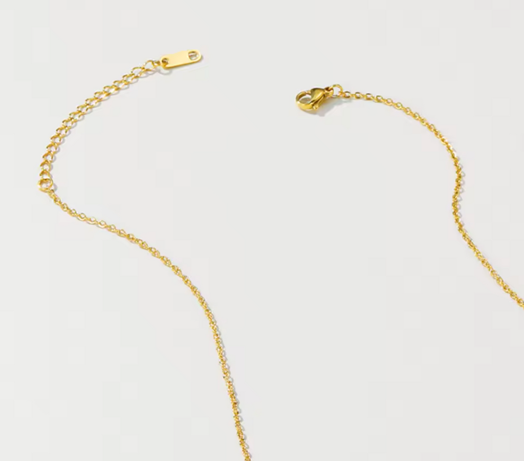 Gold Half-Circle Geometric Pendant Chain Necklace for Women