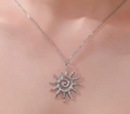 Chic Sun Spiral Pendant Stainless Steel Necklace for Women