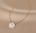 Cute Shell Flower Gold Color Clavicle Necklace for Women