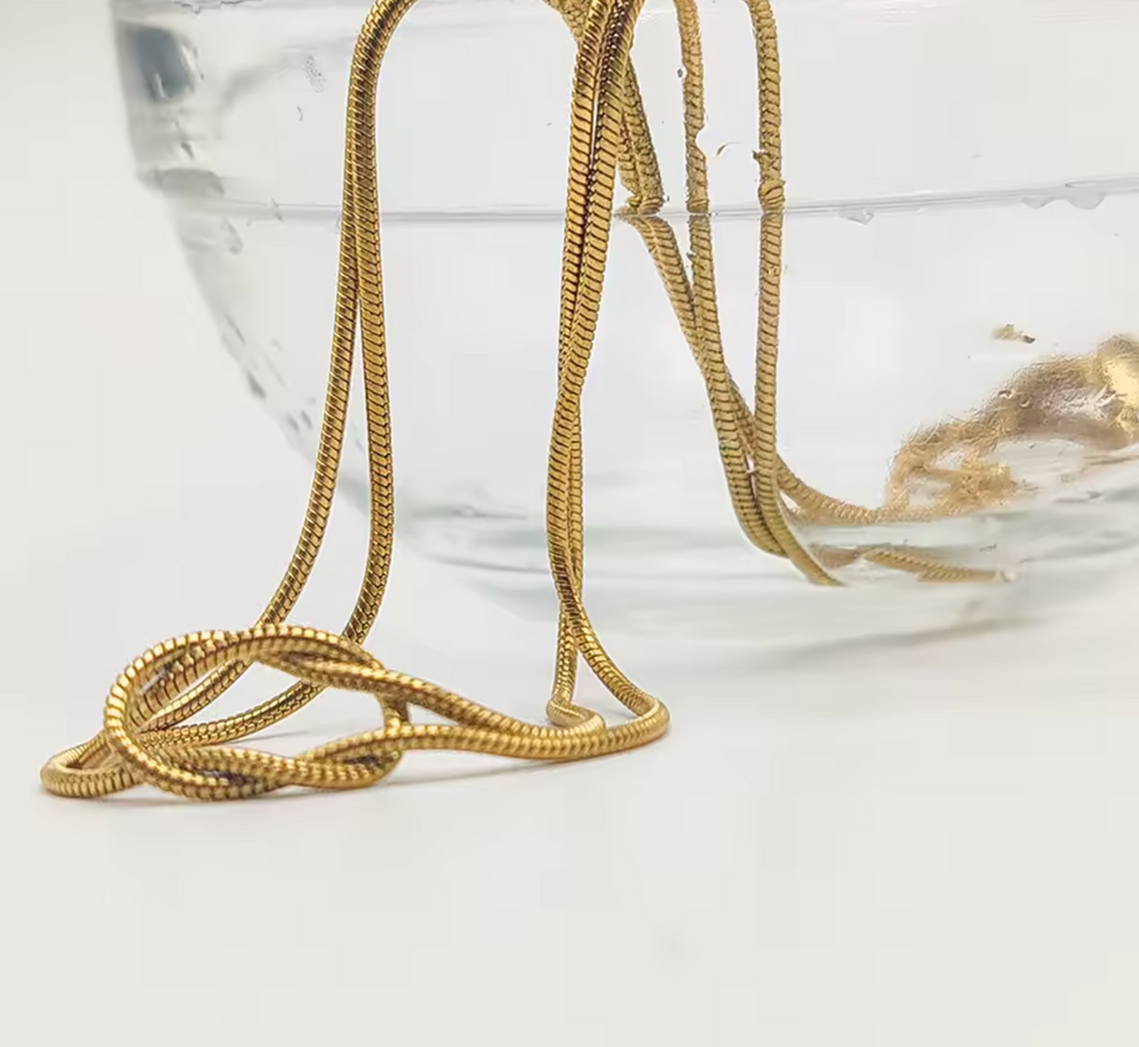 Knot Gold Color Stainless Steel Chain Necklace for Women