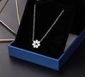 Stainless Steel Daisy Flower Pendant Necklace for Women