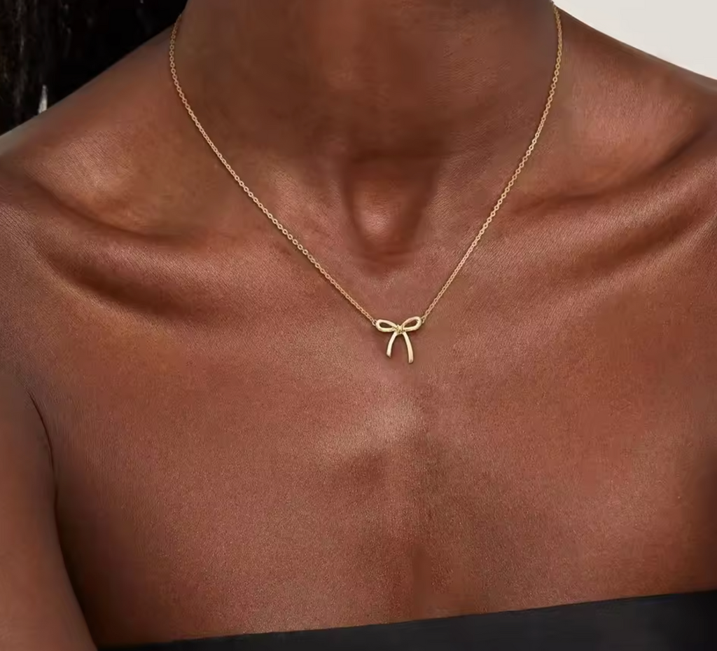 Cute Bow Pendant Choker Necklace for Women