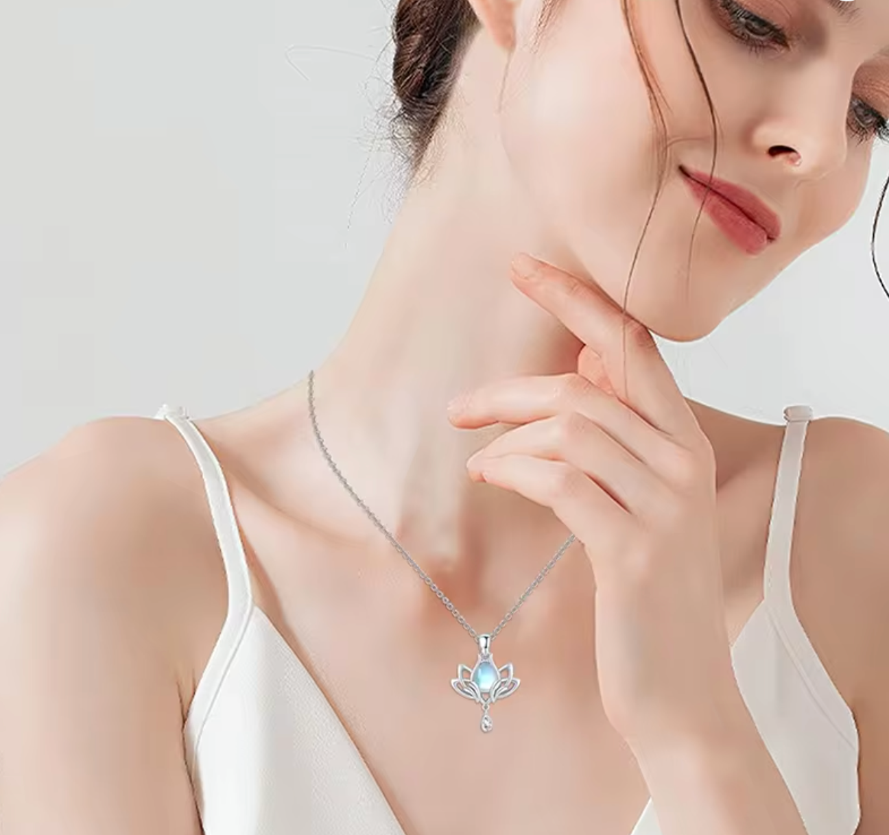 Delicate Moonstone Pendant Necklace for Women