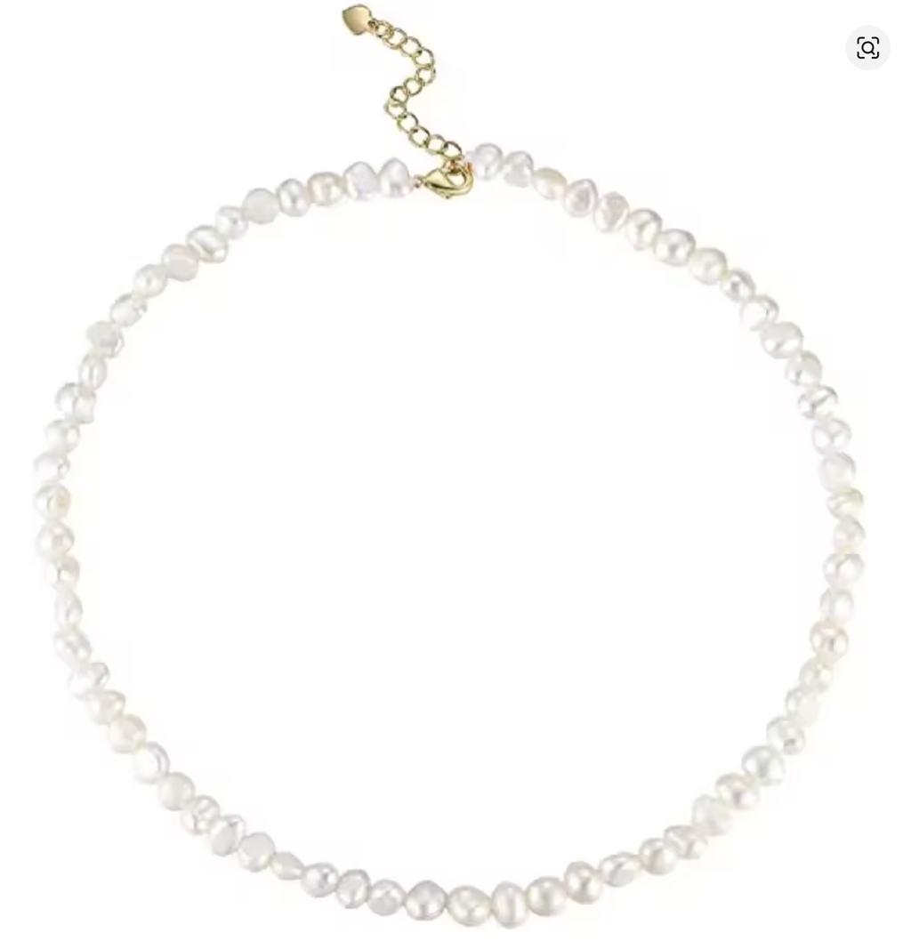 Natural Baroque Freshwater Pearl Choker Necklace for Women