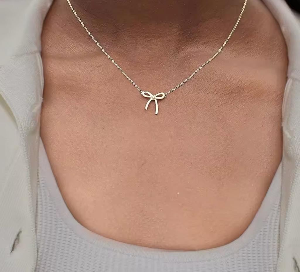 Cute Bow Pendant Choker Necklace for Women